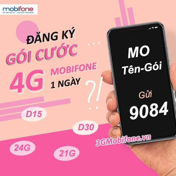 Các gói cước 4G Mobifone 1 ngày dùng mạng 24h
