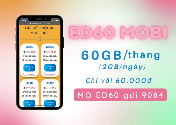 Gói cước 3G MobiFone nào tốt nhất - Gói ED60