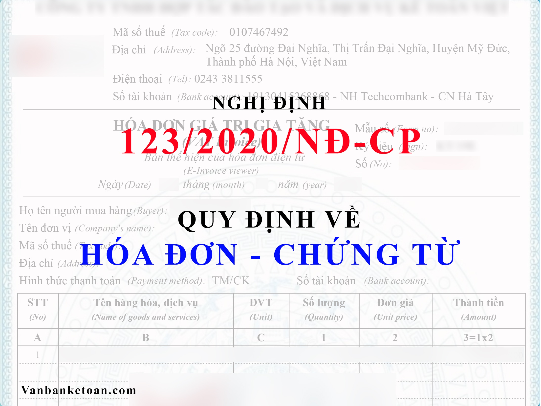 hóa đơn điện tử theo nghị định 123